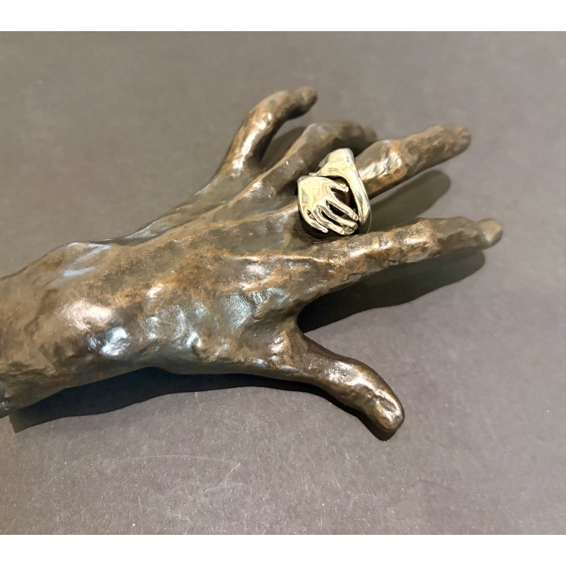 Bague "Double main" argentée, Rodin| Fondation Pierre Gianadda, Martigny