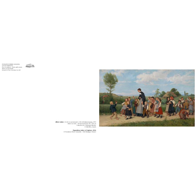 Grande carte de voeux - Albert Anker, L’école en promenade Grande carte de voeux - Albert Anker, L’école en promenade