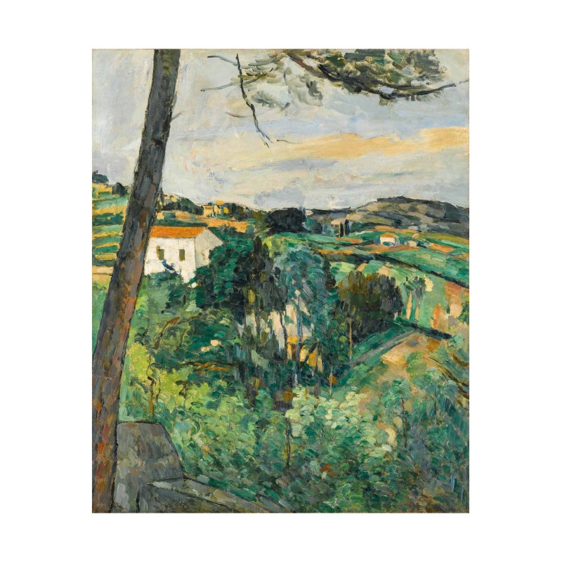 Artiste: Paul Cézanne PAYSAGE AU TOIT ROUGE ou LE PIN À L’ESTAQUE 1875-1876 Artiste: Paul Cézanne PAYSAGE AU TOIT ROUGE ou LE PIN À L’ESTAQUE 1875-1876