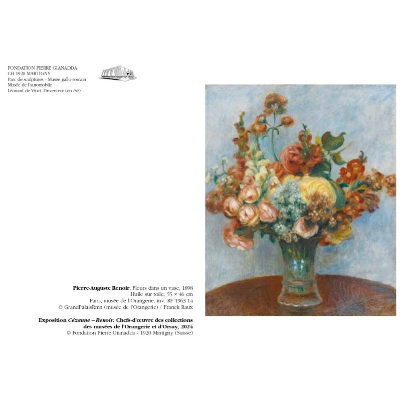 Petite carte de vœux - Pierre-Auguste Renoir, Fleurs dans un vase, 1898