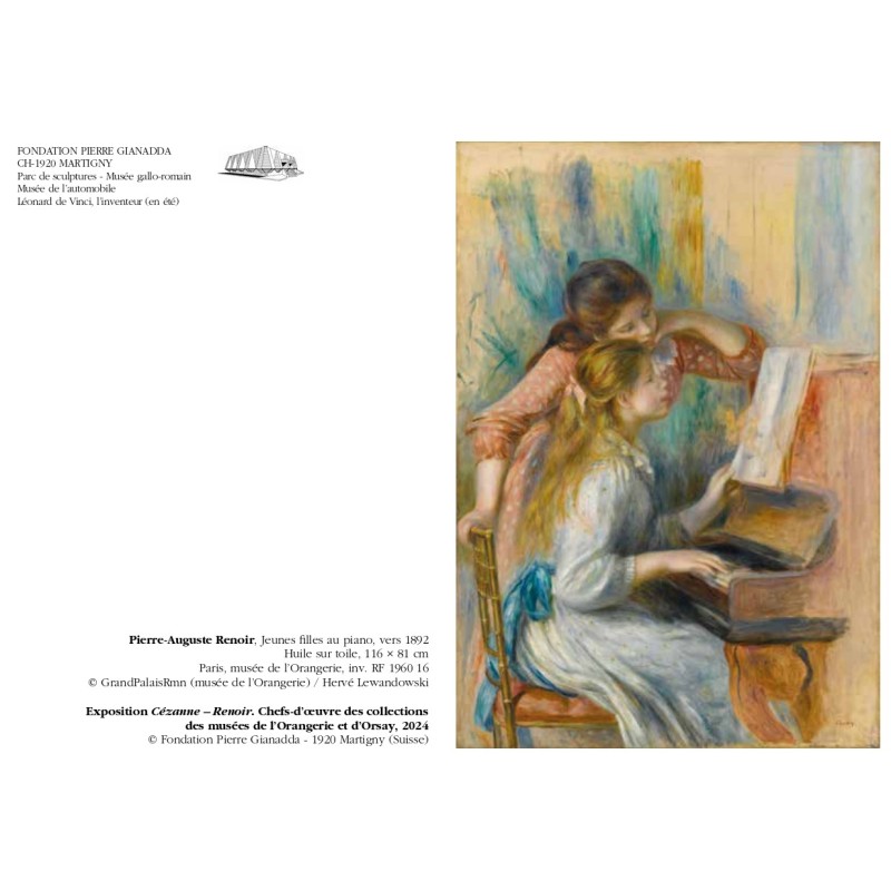 Petite carte de vœux - Pierre-Auguste Renoir, Jeunes filles au piano, vers 1892