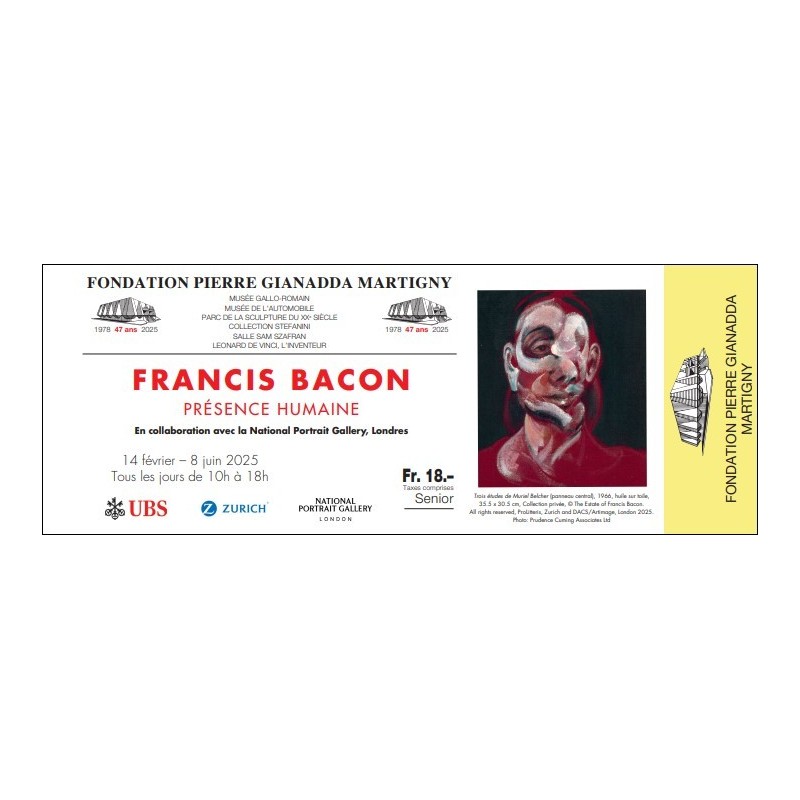 Francis Bacon, présence humaine - billet sénior Francis Bacon, présence humaine - billet sénior