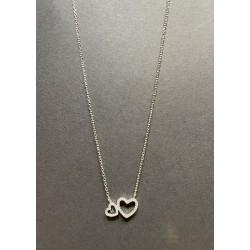 Collier cœurs brillant en argent