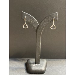 Boucles d'oreilles créoles avec cœurs ornés de brillants - argent