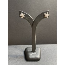 Puces d'oreilles flocons de neige - argent