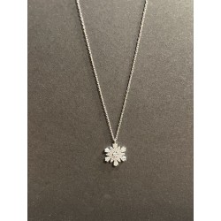 Collier avec pendentif en forme de flocon de neige - argent et brillants