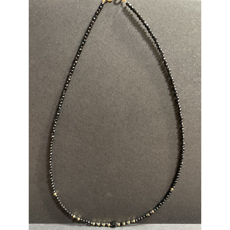 Collier perles gold et onyx