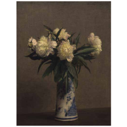 Carte postale - Henri Fantin-Latour Pivoines dans un vase bleu et blanc, 1872