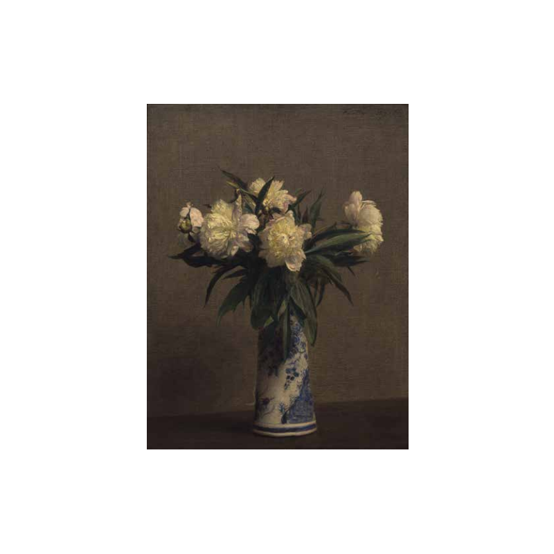Carte postale - Henri Fantin-Latour Pivoines dans un vase bleu et blanc, 1872
