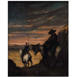 Carte postale - Honoré Daumier Don Quichotte et Sancho Pança, 1866-1868