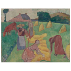 Petite carte de vœux - Emile Bernard, La Moisson, 1889