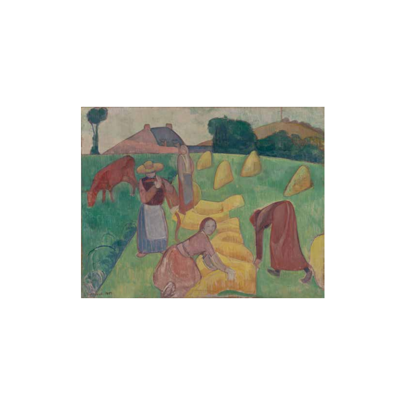 Petite carte de vœux - Emile Bernard, La Moisson, 1889
