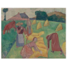 Petite carte de vœux - Emile Bernard, La Moisson, 1889
