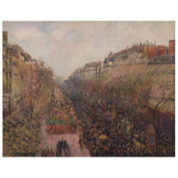 Grande carte de voeux - Camille Pissarro, Boulevard Montmartre, Mardi Gras, 1897
