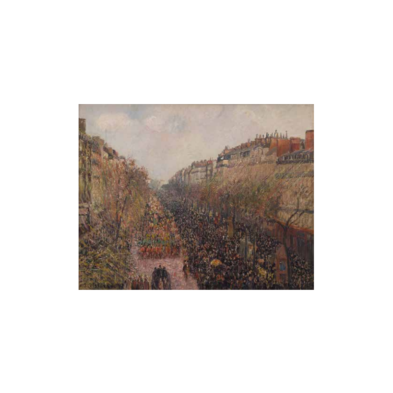 Grande carte de voeux - Camille Pissarro, Boulevard Montmartre, Mardi Gras, 1897