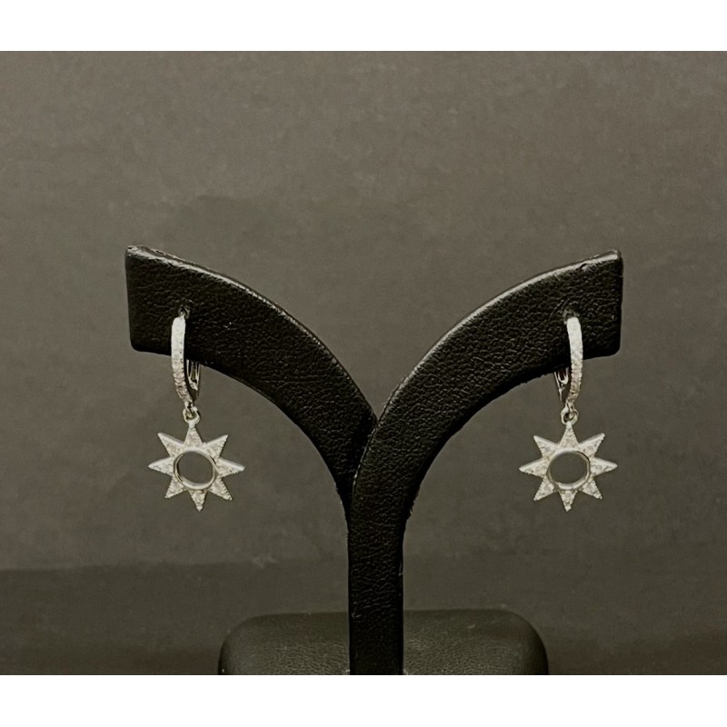 Boucles argent - étoile et strass