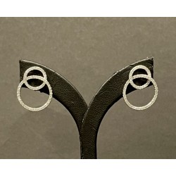 Boucles d'oreilles double anneau et strass
