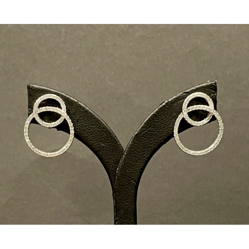 Boucles d'oreilles double anneau et strass