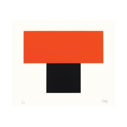 Kopie von Grande carte de voeux - Ellsworth Kelly, Rouge-orange sur noir