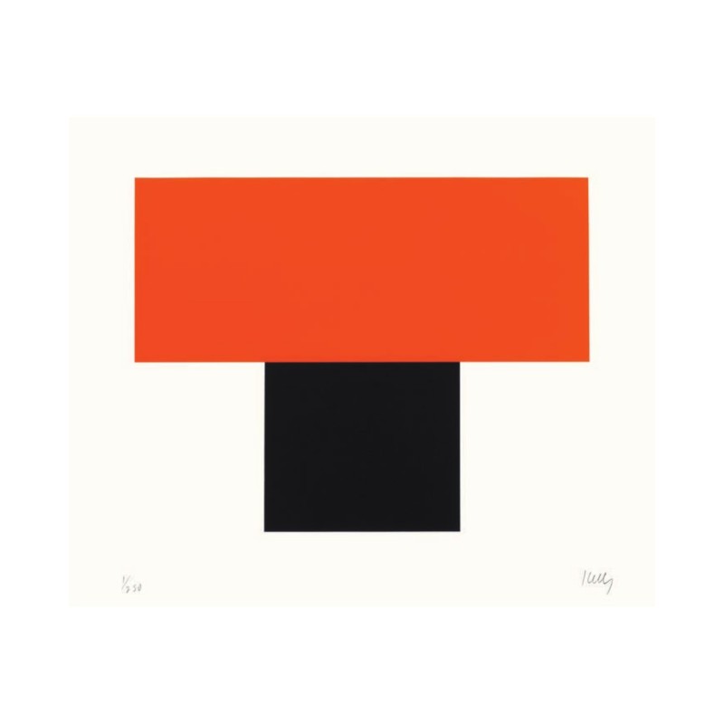 Kopie von Grande carte de voeux - Ellsworth Kelly, Rouge-orange sur noir