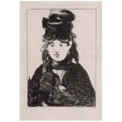 Petite carte de vœux Édouard Manet, Berthe Morisot en noir| Fondation Pierre Gianadda, Martigny