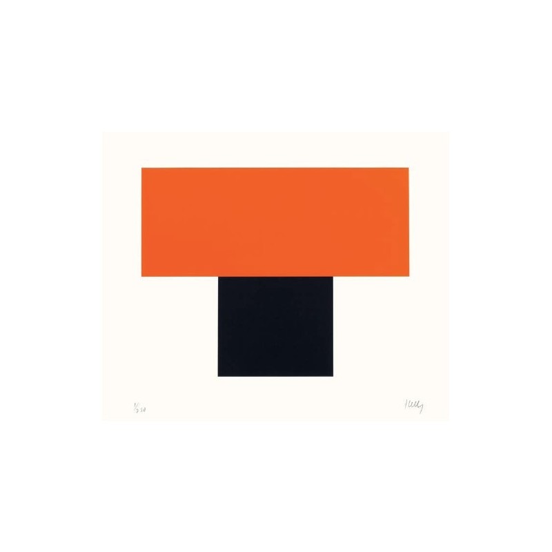 copy of Grande carte de voeux - Ellsworth Kelly, Rouge-orange sur noir