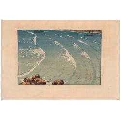 Grande carte de vœux Henri Rivière, Vague, mer montante, plage de la Garde-Guérin | Fondation Pierre Gianadda, Martigny