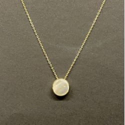 Collier gold avec pendentif nacre fantaisie